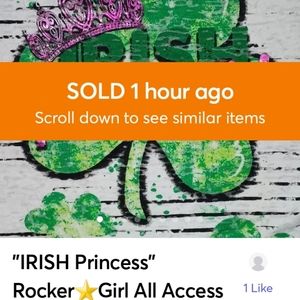 🍀IRISH Princess" Rocker⭐Girl All Access Entertainment Juniors Size S/M SS Shirt
